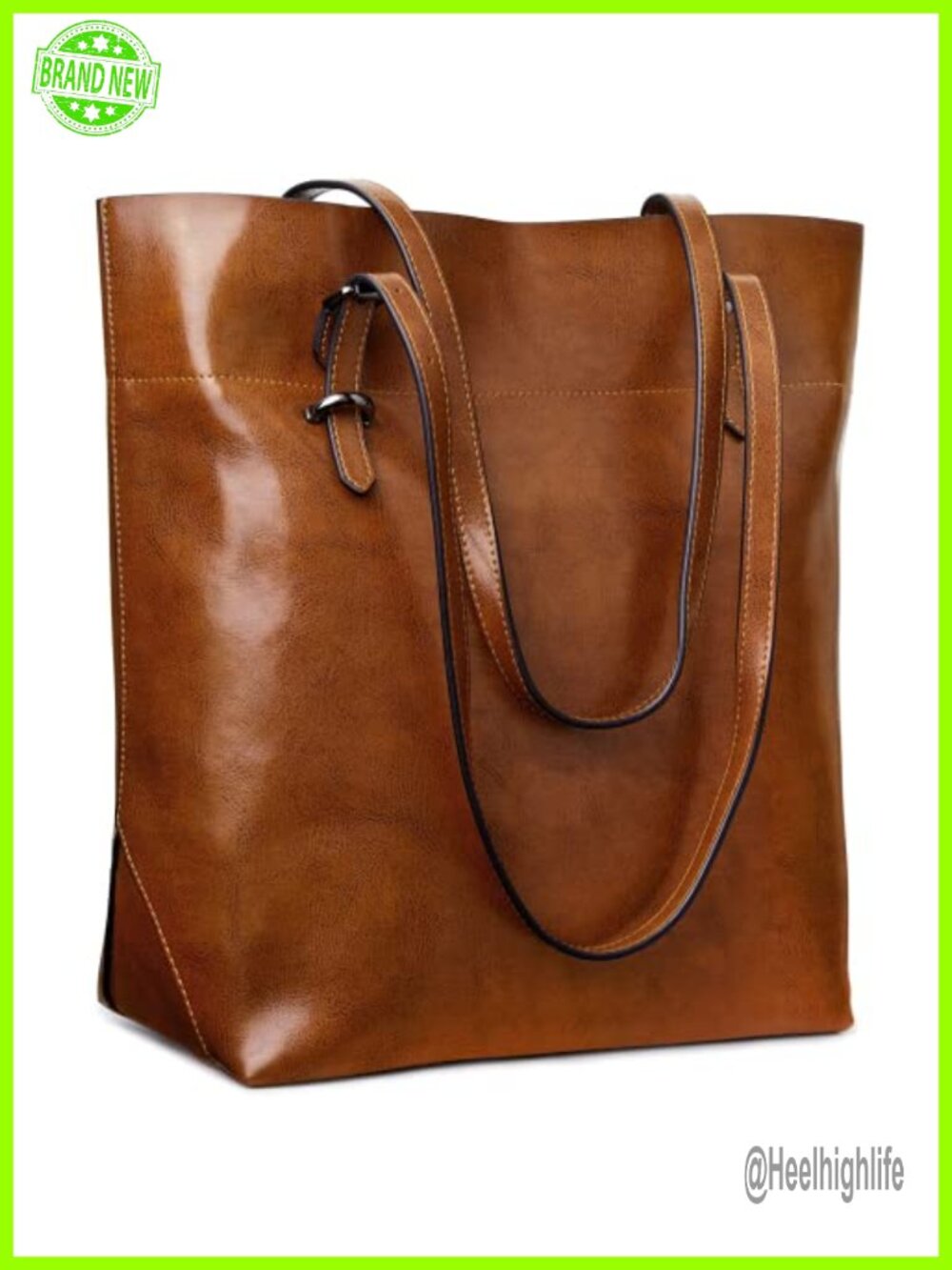 S-ZONE Vintage Genuine Leather Tote Shoulder Bag Large Capacity Handbag